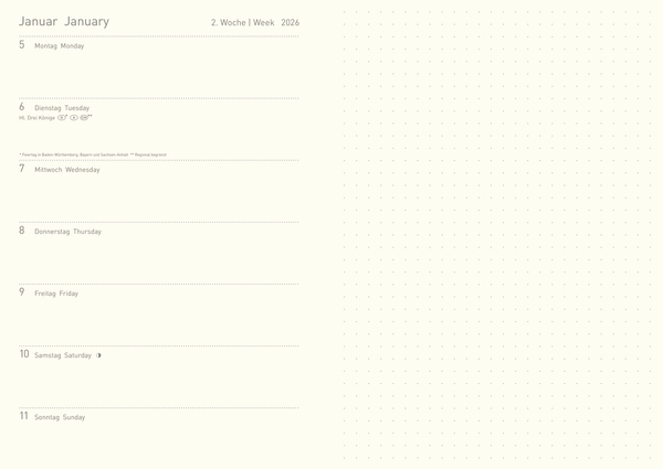 Premium Timer Big "Flowers of Freedom" 2026, Innenansicht #1