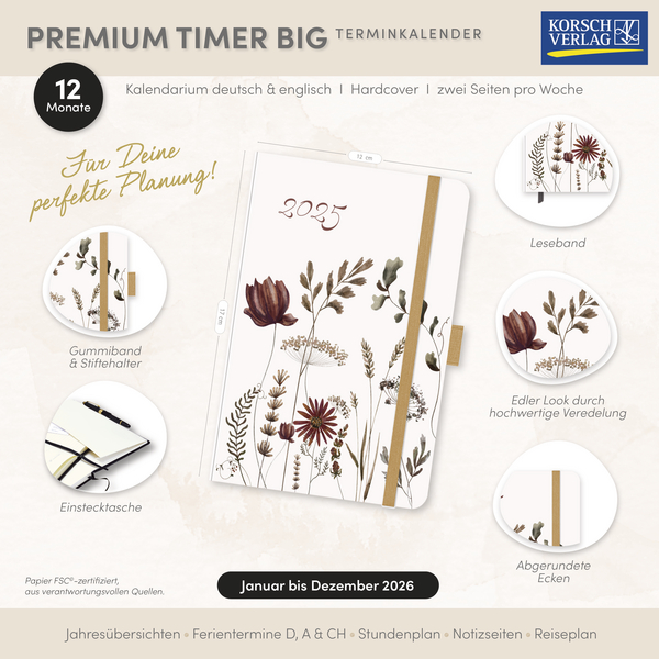 Premium Timer Big "Herbstblumen" 2026, Innenansicht #16