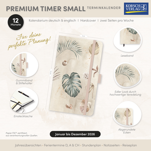 Premium Timer Small "Oase" 2026, Innenansicht #16