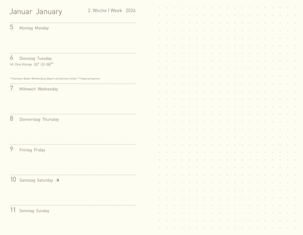 Premium Timer Small "Secret Garden" 2026, Innenansicht #1