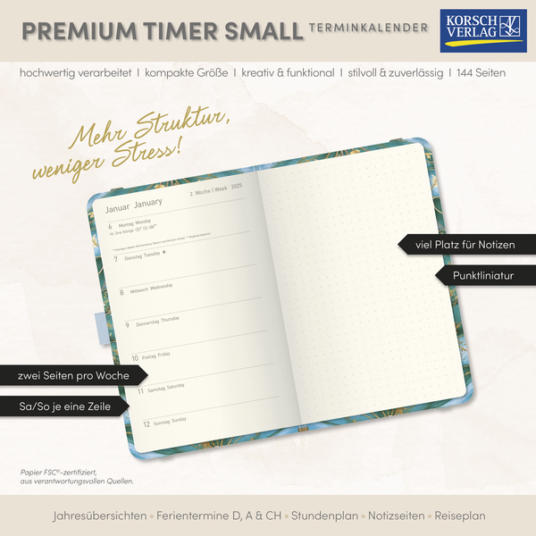 Premium Timer Small "Secret Garden" 2026, Innenansicht #17