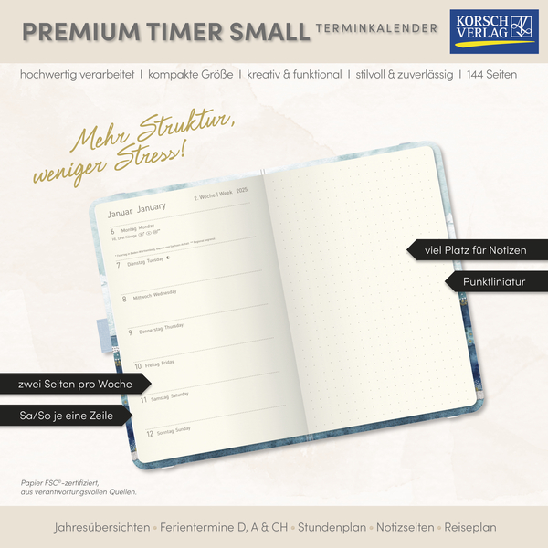 Premium Timer Small "Golden Waves" 2026, Innenansicht #17