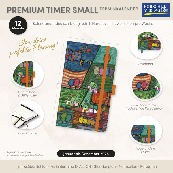 Premium Timer Small "Landschaft" 2026, Innenansicht #16