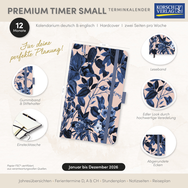 Premium Timer Small "Blüten" 2026, Innenansicht #16