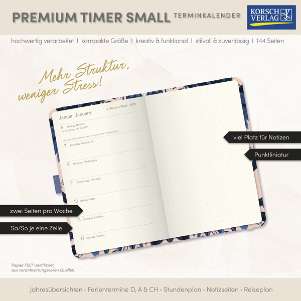 Premium Timer Small "Blüten" 2026, Innenansicht #17
