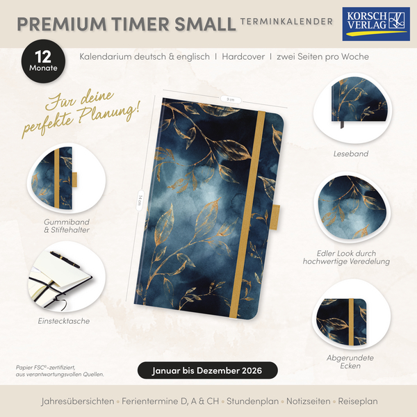 Premium Timer Small "Blätter im Wind" 2026, Innenansicht #16