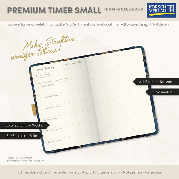 Premium Timer Small "Blätter im Wind" 2026, Innenansicht #17