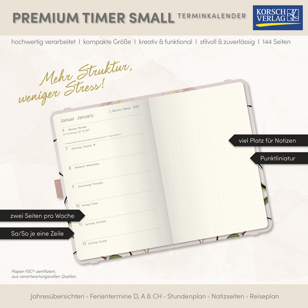Premium Timer Small "Bloom" 2026, Innenansicht #17