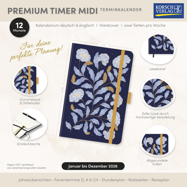 Premium Timer Midi "Flow" 2026, Innenansicht #16