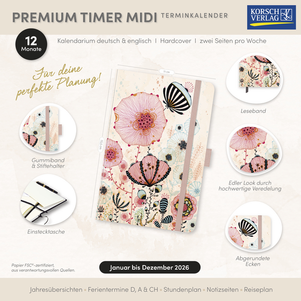 Premium Timer Midi "Morgentau" 2026, Innenansicht #16