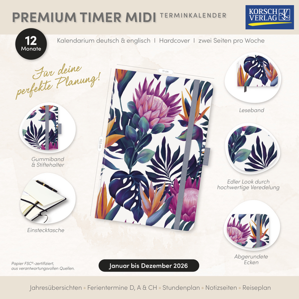 Premium Timer Midi "Exotica" 2026, Innenansicht #16