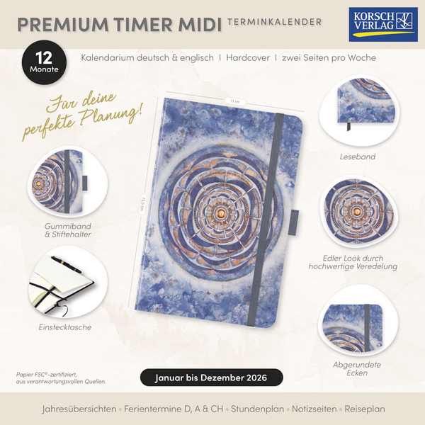 Premium Timer Midi "Blue Hour" 2026, Innenansicht #16