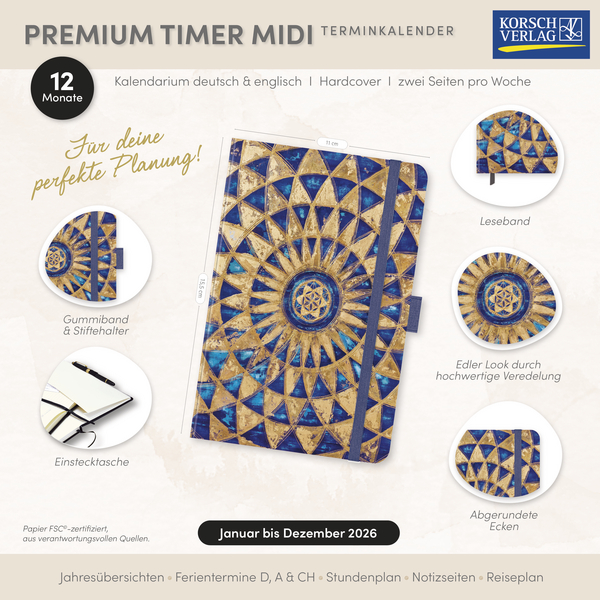 Premium Timer Midi "Meditation" 2026, Innenansicht #16