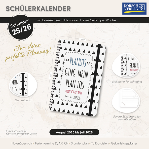Schülerkalender Planlos 2025/2026, Innenansicht #16