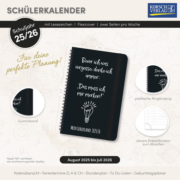 Schülerkalender Merk ich mir 2025/2026, Innenansicht #16