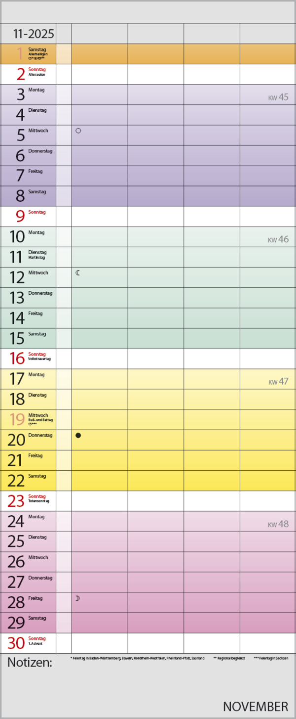 Familienplaner Farbenspiel 18 Monate 2026/2027, Innenansicht #2