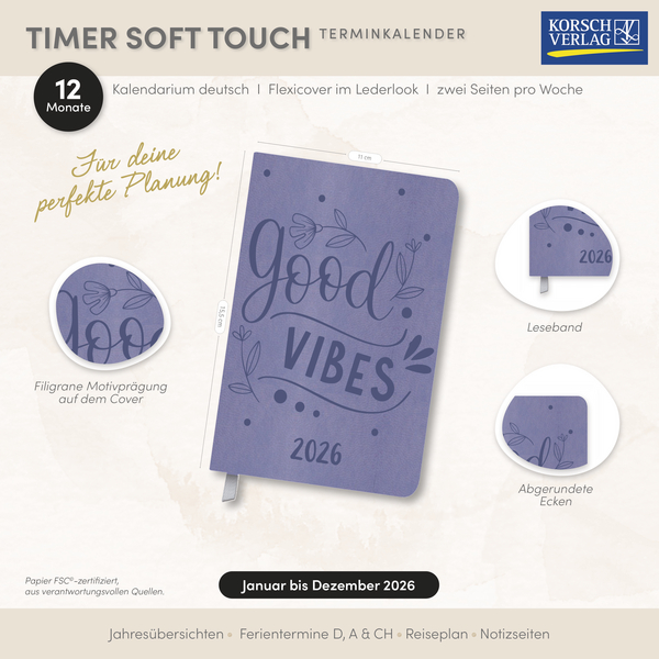 Timer Soft Touch Flieder 2026, Innenansicht #16