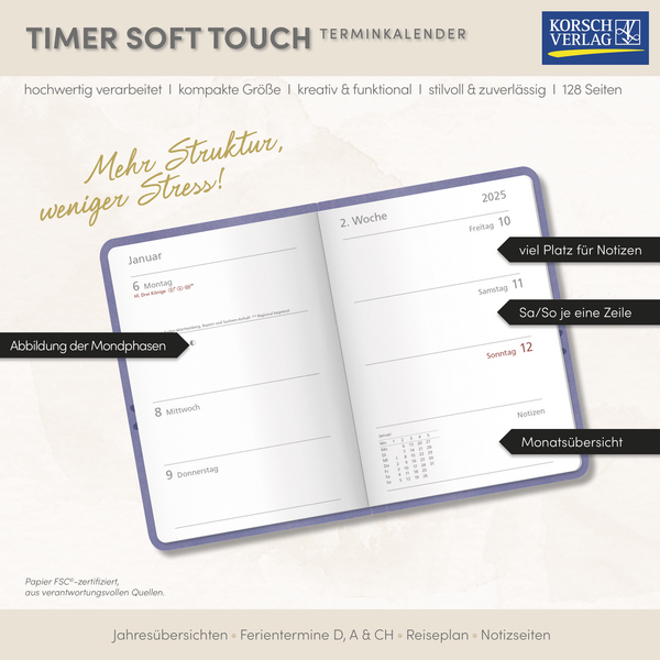 Timer Soft Touch Flieder 2026, Innenansicht #17