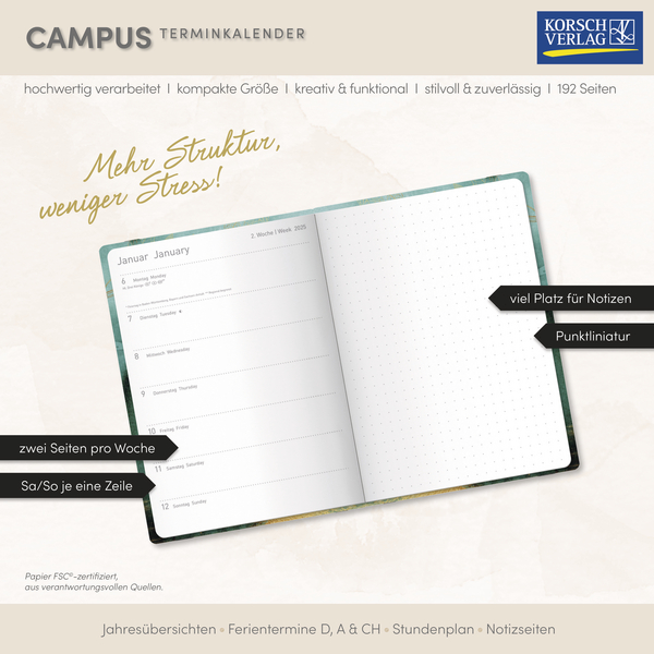 Terminkalender Campus Smaragd 18 Monate 2026/2027, Innenansicht #17