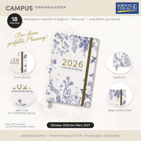 Terminkalender Campus Blühen 18 Monate 2026/2027, Innenansicht #16