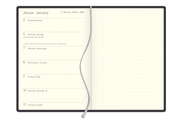 Buchkalender Times Small12 Trend Welle 2026, Innenansicht #1