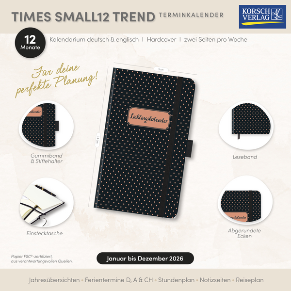 Buchkalender Times Small12 Trend Lieblingskalender 2026, Innenansicht #16