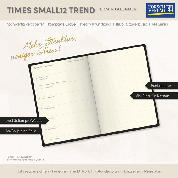 Buchkalender Times Small12 Trend Lieblingskalender 2026, Innenansicht #17