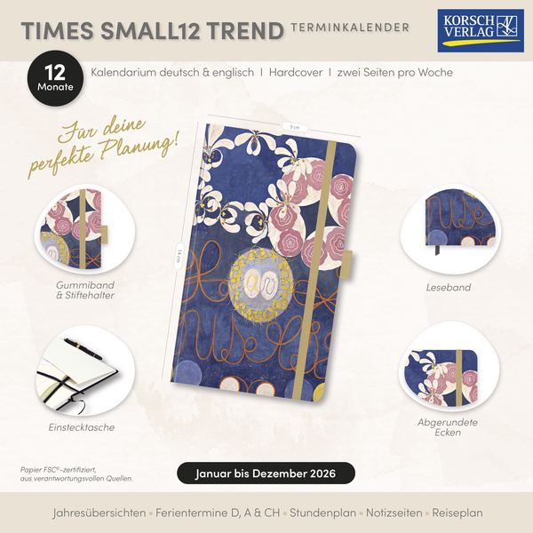 Buchkalender Times Small12 Trend Hilma af Klint 2026, Innenansicht #16