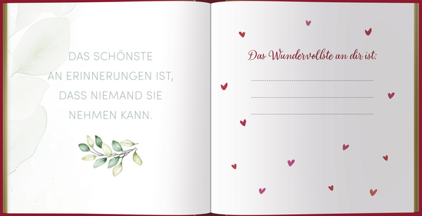 Erinnerungsbuch Lieblingsgedanke, Innenansicht #1