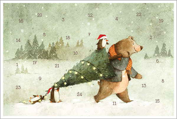 Adventskarten-Sortiment &raquo;Kleine Freunde&laquo; (3 x 1 Karte), Innenansicht #2