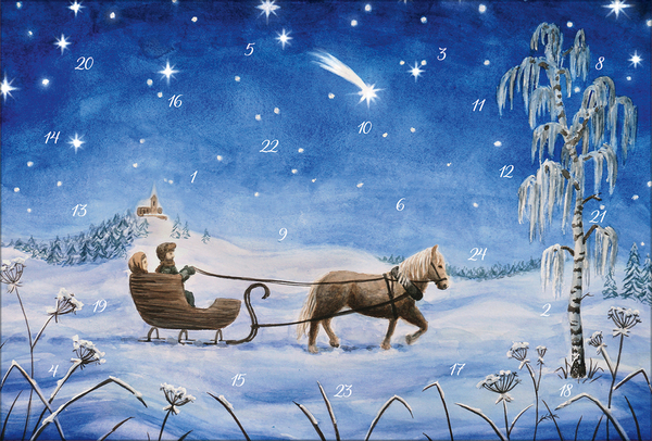 Adventskarten-Sortiment &raquo;Wei&szlig;e Weihnacht&laquo; (3 x 1 Karte), Innenansicht #2