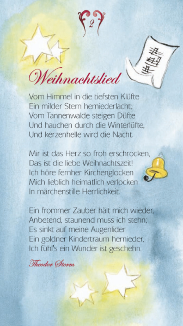 Poesie-Adventskalender, Innenansicht #1