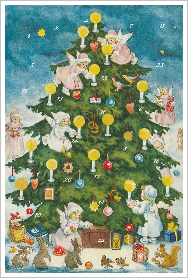 Adventskarten-Sortiment &raquo;Nostalgische Weihnachtsengel&laquo; (3 x 1 Karte), Innenansicht #2