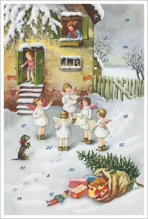 Adventskarten-Sortiment &raquo;Nostalgische Weihnachtsengel&laquo; (3 x 1 Karte), Innenansicht #3