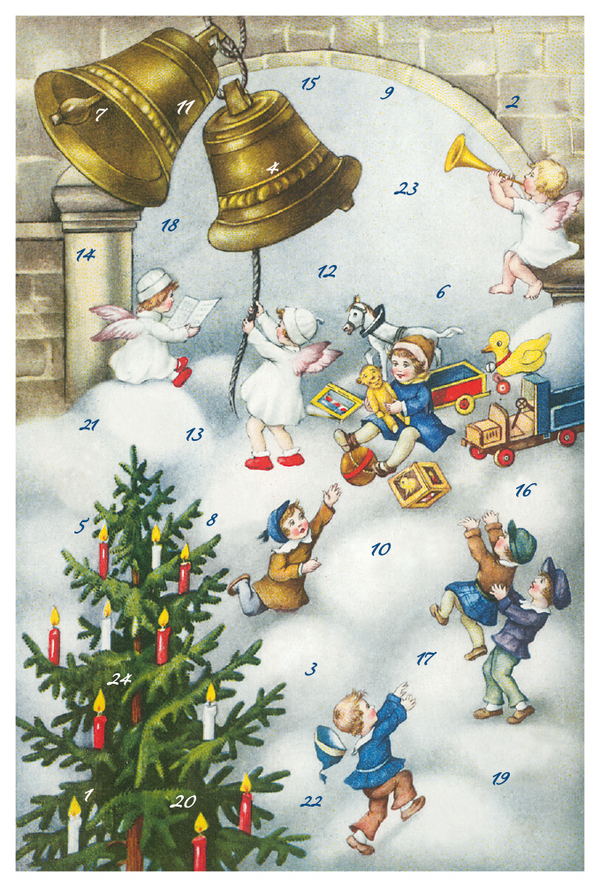 Adventskarten-Sortiment »Nostalgische Weihnachtsengel« (3 x 1 Karte), Innenansicht #3