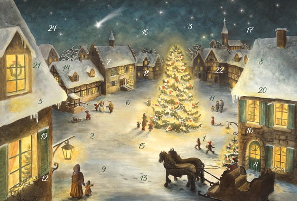 Adventskarten-Sortiment »Weiße Weihnacht« (3 x 1 Karte), Innenansicht #1