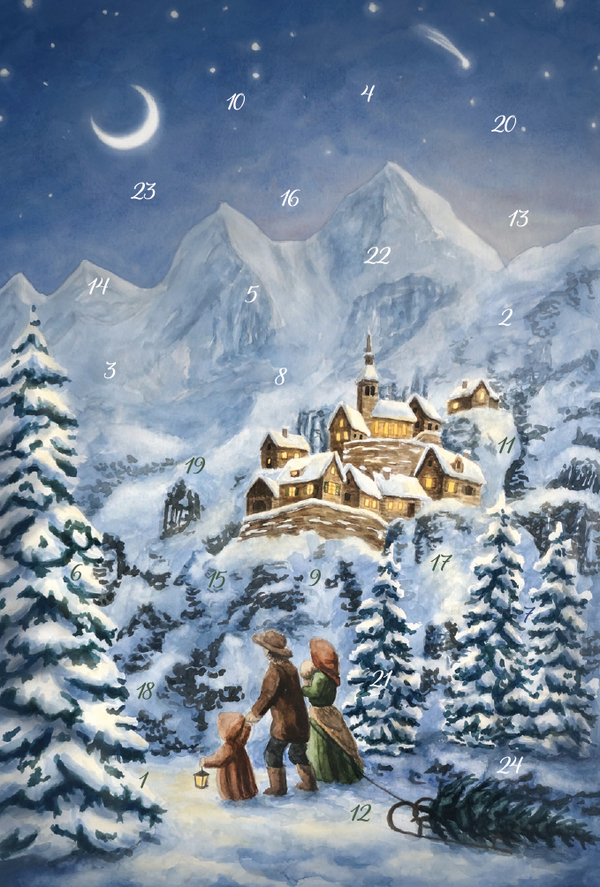 Adventskarten-Sortiment »Weiße Weihnacht« (3 x 1 Karte), Innenansicht #3