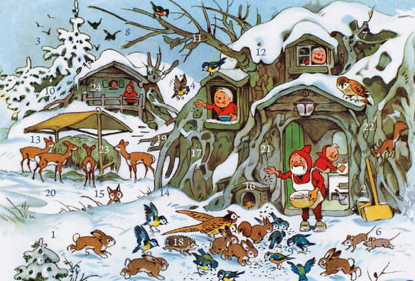 Adventskarten-Sortiment »Nostalgie« (3 x 1 Karte), Innenansicht #1