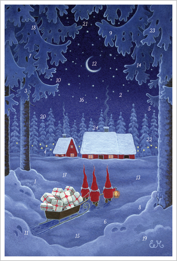 Adventskarten-Sortiment &raquo;God Jul II&laquo; (3 x 1 Karte), Innenansicht #2