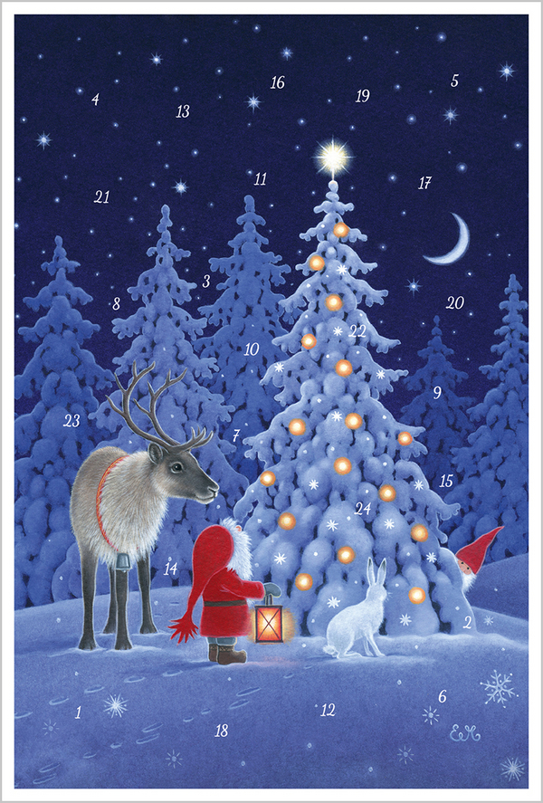 Adventskarten-Sortiment &raquo;God Jul&laquo; (3 x 1 Karte), Innenansicht #1