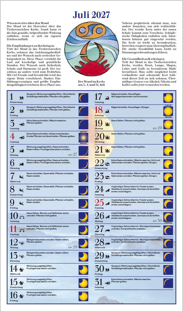 Mit dem Mond im Rhythmus 2027, Innenansicht #7