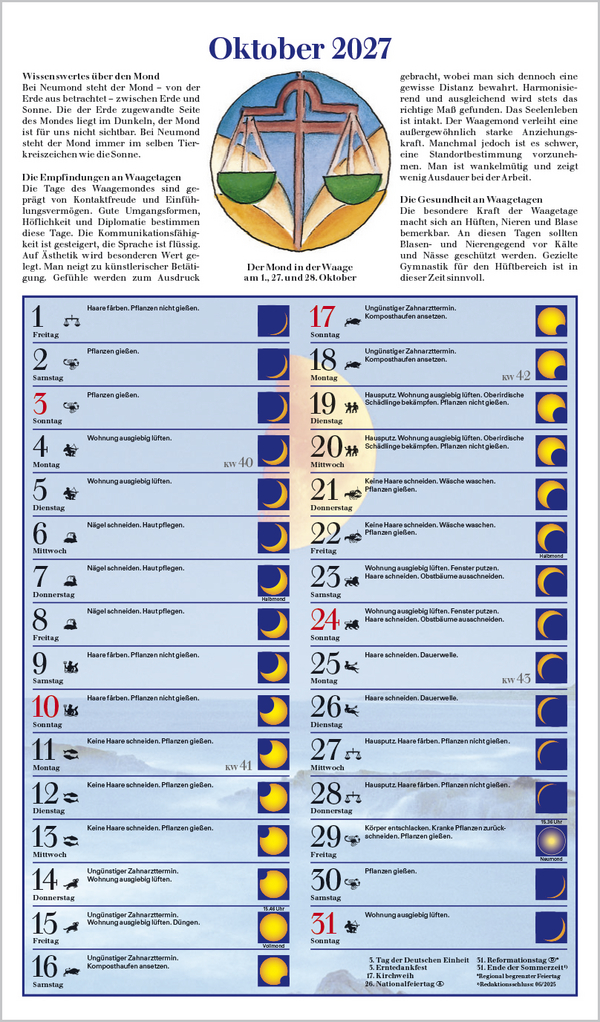 Mit dem Mond im Rhythmus 2027, Innenansicht #10