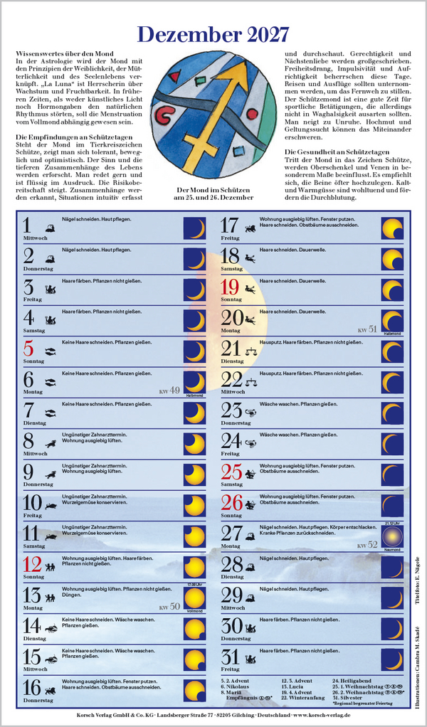 Mit dem Mond im Rhythmus 2027, Innenansicht #12