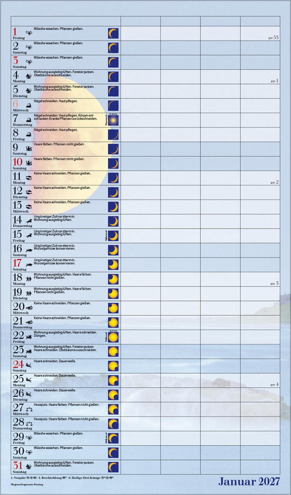 Mond-Familientimer 2027, Innenansicht #1