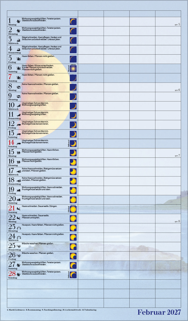 Mond-Familientimer 2027, Innenansicht #2