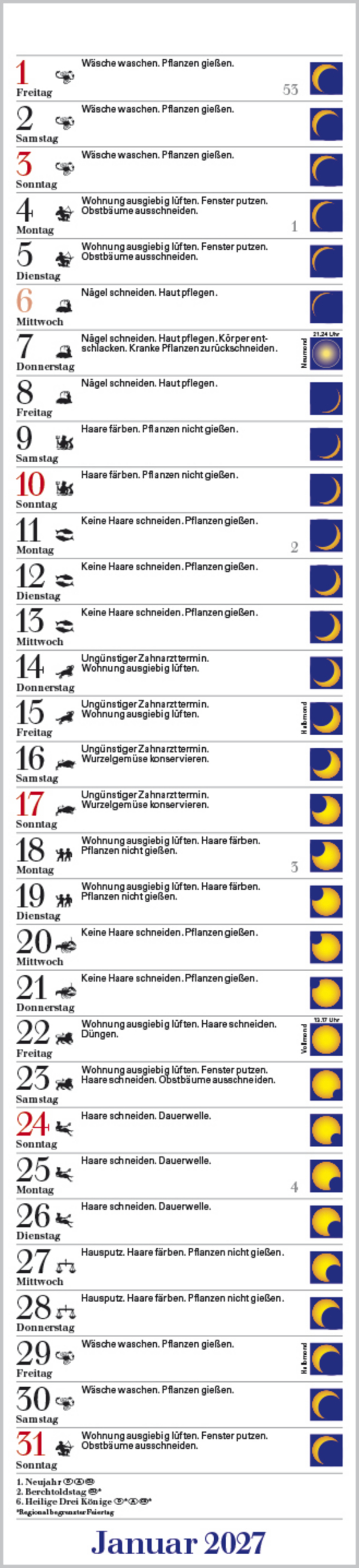 Mond-Langplaner 2027, Innenansicht #1