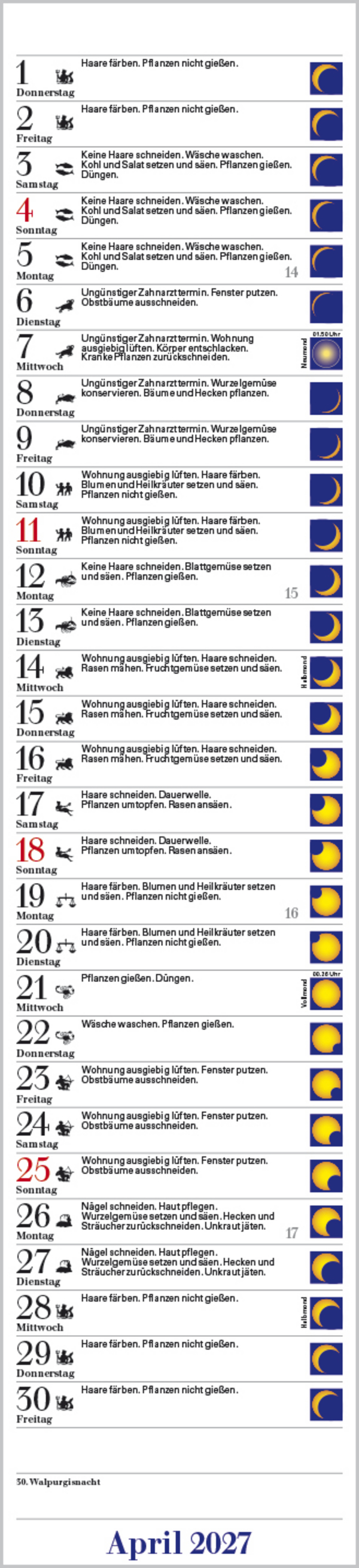 Mond-Langplaner 2027, Innenansicht #4