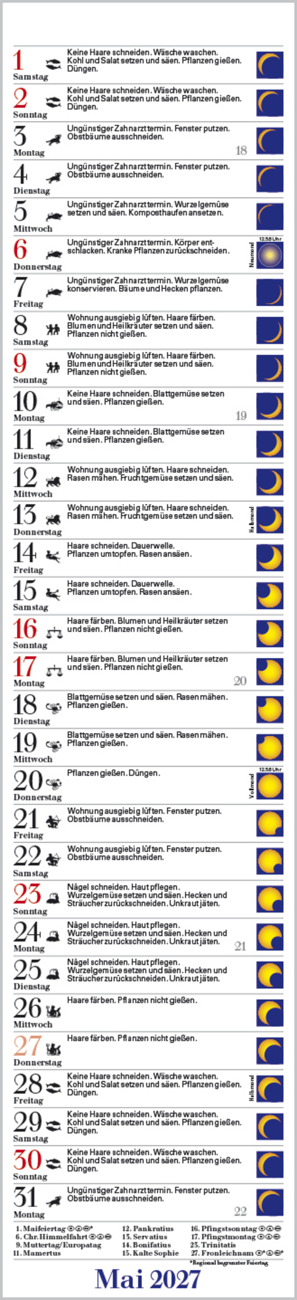 Mond-Langplaner 2027, Innenansicht #5