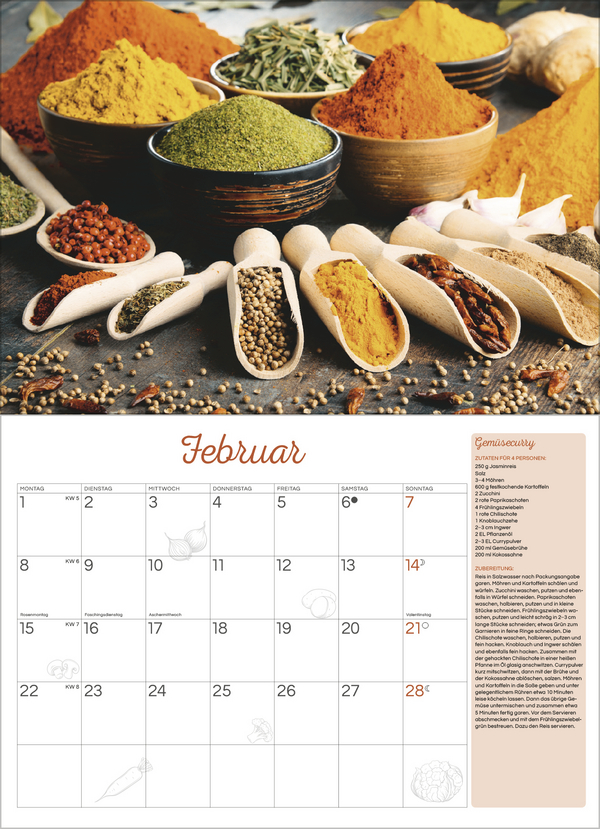 K&uuml;chenkalender 2027, Innenansicht #2