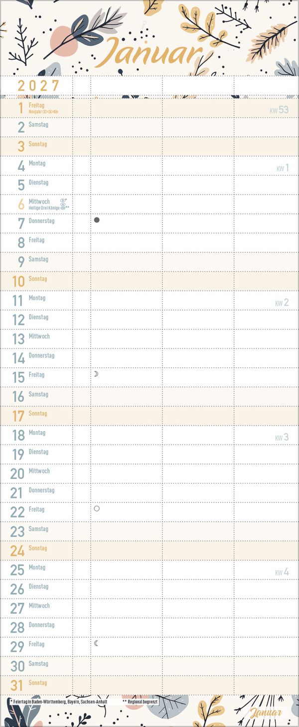 Familientimer Wir planen das! 2027, Innenansicht #1